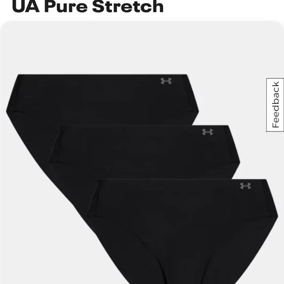 NWT Set of 3 Under Armour Pure Stretch Women's Black No Show Bikini Size Small - Picture 4 of 12